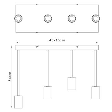 Globo - Luster na sajli 4xE27/60W/230V