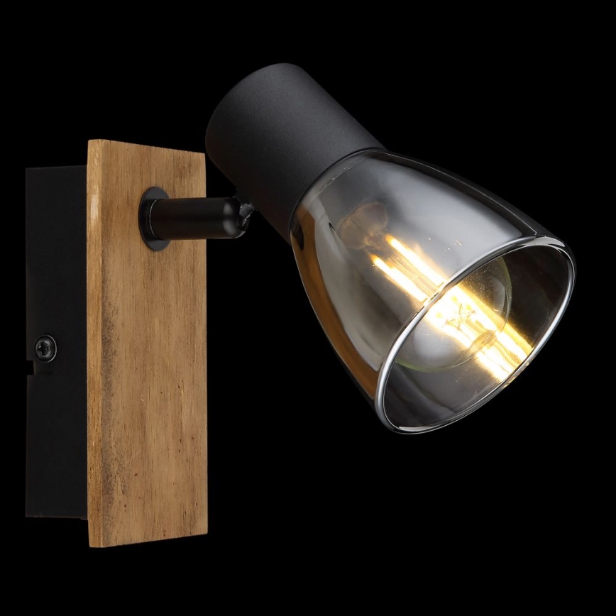 Globo - Zidna reflektorska svjetiljka 1xE14/40W/230V crna/drvo