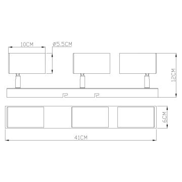 Globo - Reflektorska svjetiljka 3xGU10/35W/230V crna/mesing