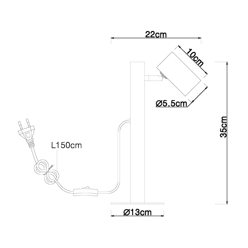 Globo - Stolna lampa 1xGU10/5W/230V drvo/metal