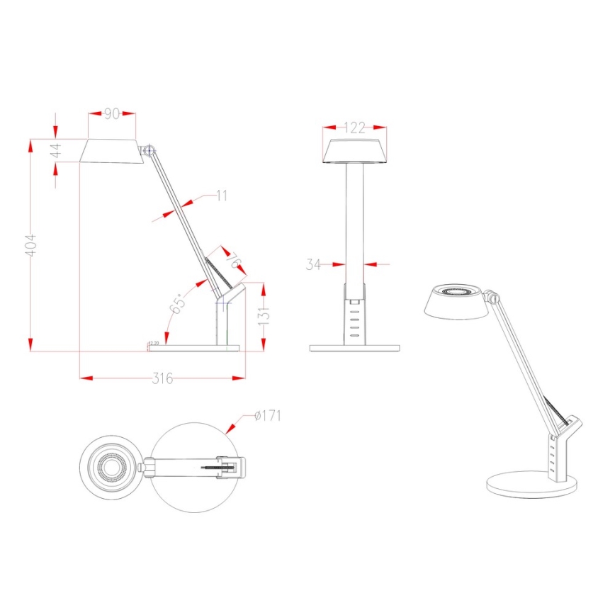 Globo - LED Prigušiva stolna lampa LED/8W/230V