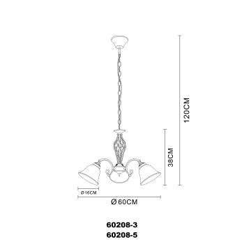 Globo - Luster na lancu 3xE27/60W/230V