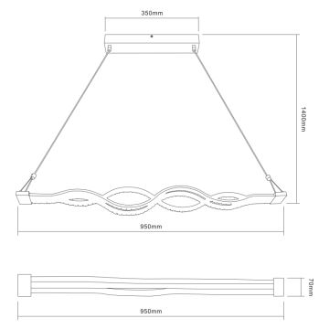 Globo 67109-30 - LED Prigušivi kristalni luster na sajli PILLA 1xLED/30W/230V + daljinsko upravljanje