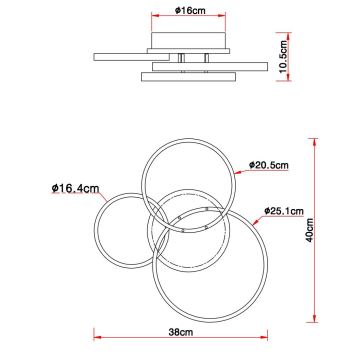 Globo - LED Nadgradni luster LED/30W/230V