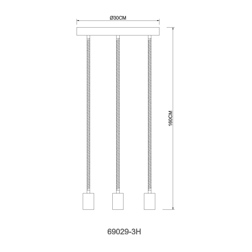Globo 69029-3H1 - Luster na sajli ULLEU 3xE27/60W/230V