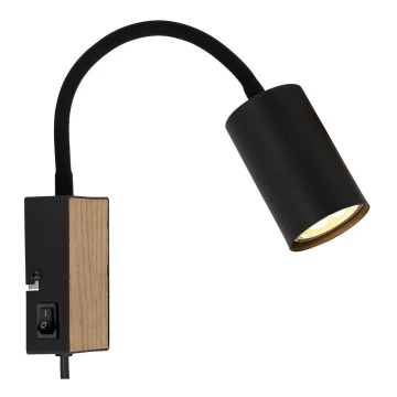 Globo - Fleksibilna zidna lampa 1xGU10/35W/230V crna/smeđa