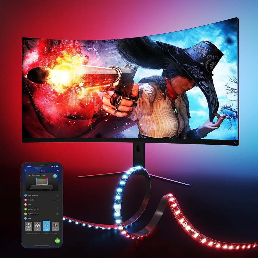 Govee - Dreamview G1 Smart LED RGBIC pozadinsko osvjetljenje monitora 27-34" Wi-Fi