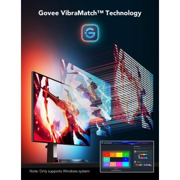 Govee - Dreamview G1 Smart LED RGBIC pozadinsko osvjetljenje monitora 27-34" Wi-Fi