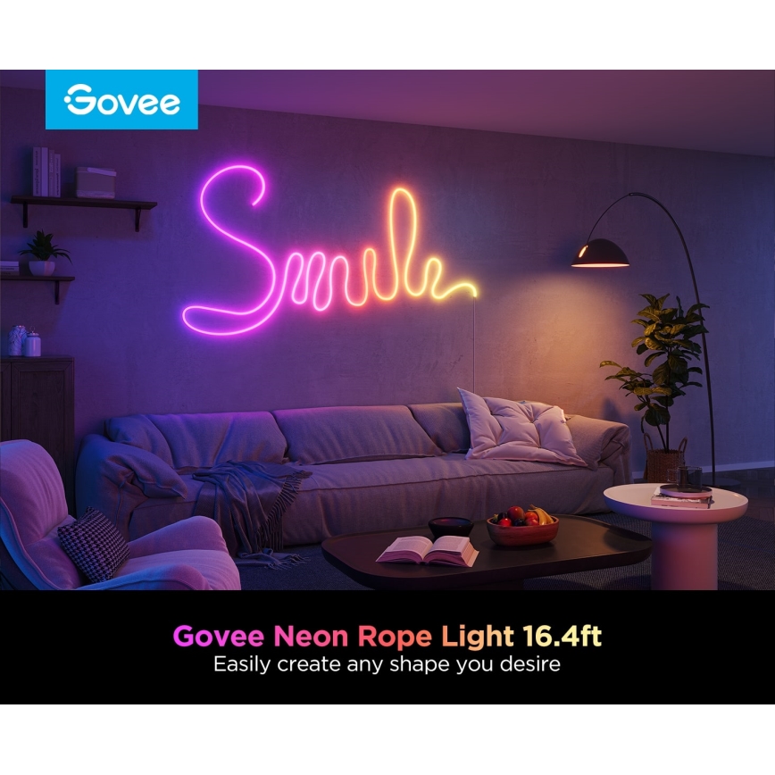 Govee - Neon 2 MATTER fleksibilna LED traka 5m RGBIC Wi-Fi IP67