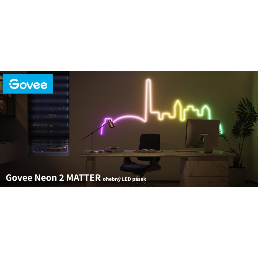 Govee - Neon 2 MATTER fleksibilna LED traka 5m RGBIC Wi-Fi IP67