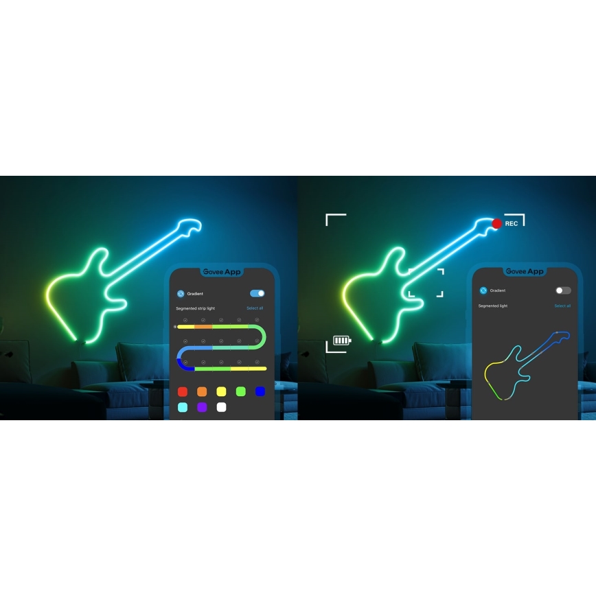 Govee - Neon 2 MATTER fleksibilna LED traka 5m RGBIC Wi-Fi IP67