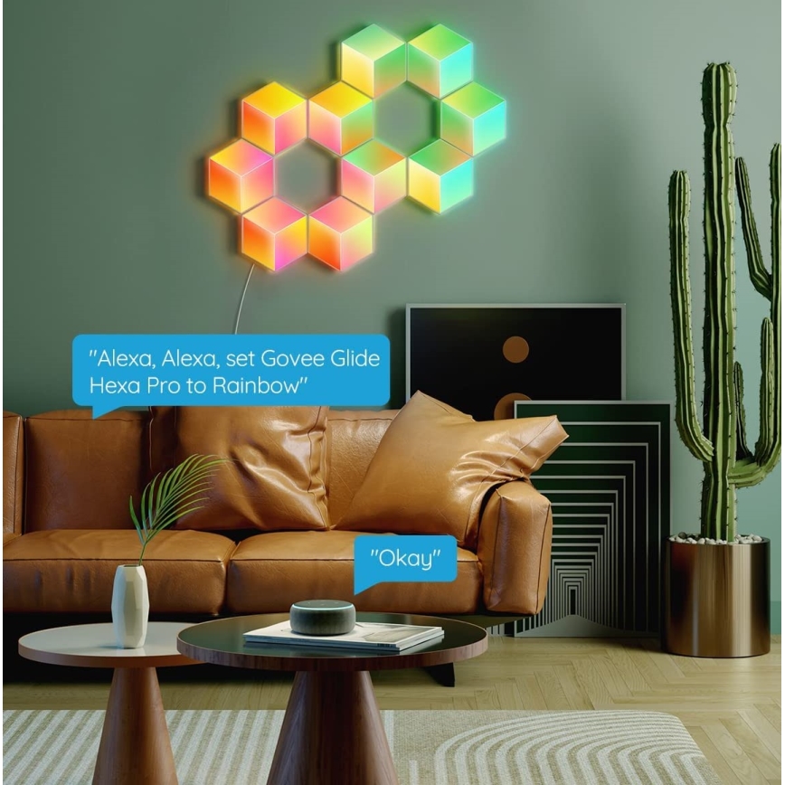 Govee - SET 10x LED Svjetiljka Glide Hexa Pro LED Smart RGBIC Wi-Fi