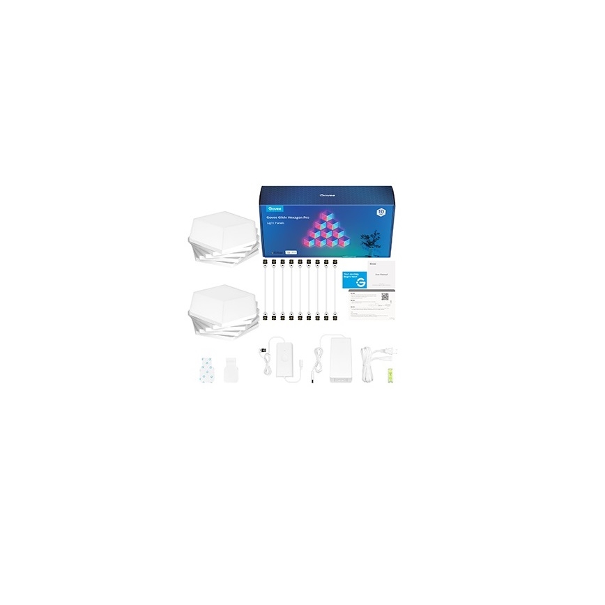 Govee - SET 10x LED Svjetiljka Glide Hexa Pro LED Smart RGBIC Wi-Fi