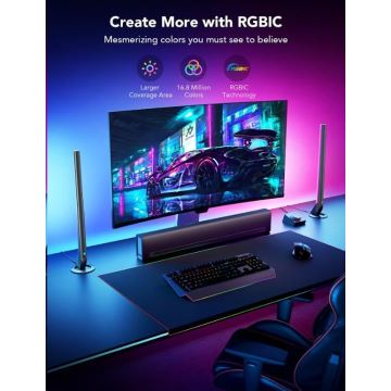 Govee - SET 2x Smart Gaming Wi-Fi LED RGBIC Paneli + Smart Dual + daljinski upravljač