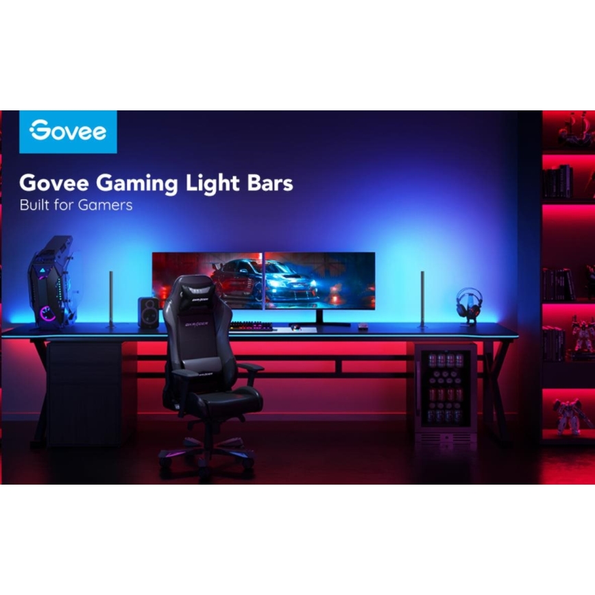 Govee - SET 2x Smart Gaming Wi-Fi LED RGBIC Paneli + Smart Dual + daljinski upravljač