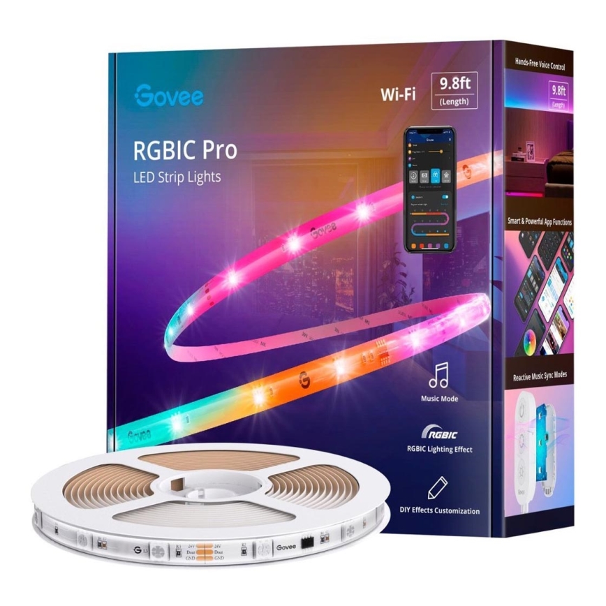 Govee - Wi-Fi RGBIC Smart PRO LED traka 3m - ekstra izdržljiva