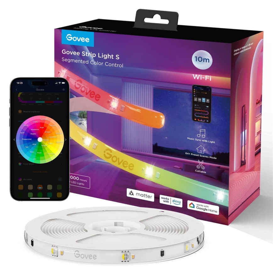 Govee - Wi-Fi RGBICW Smart PRO LED traka 10m MATTER - ekstra izdržljiva