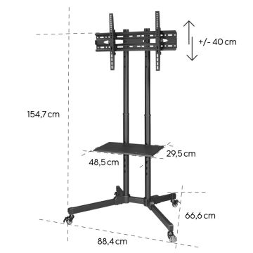 Hama - Samostojeći nosač za TV mobilni 32-75" crna