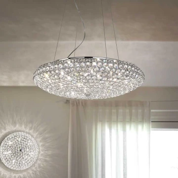 Ideal Lux - Kristalni luster na sajli KING 12xG9/40W/230V pr. 65 cm krom