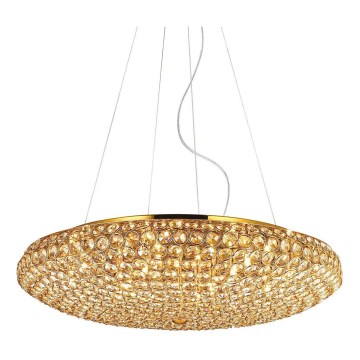 Ideal Lux - Kristalni luster na sajli KING 12xG9/40W/230V pr. 65 cm zlatna