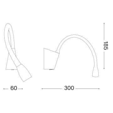 Ideal Lux - LED Fleksibilna lampica GOOSE LED/3W/230V crna