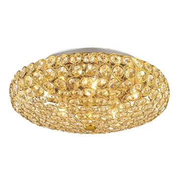 Ideal Lux - LED Kristalna stropna svjetiljka KING 5xG9/3W/230V pr. 38 cm zlatna