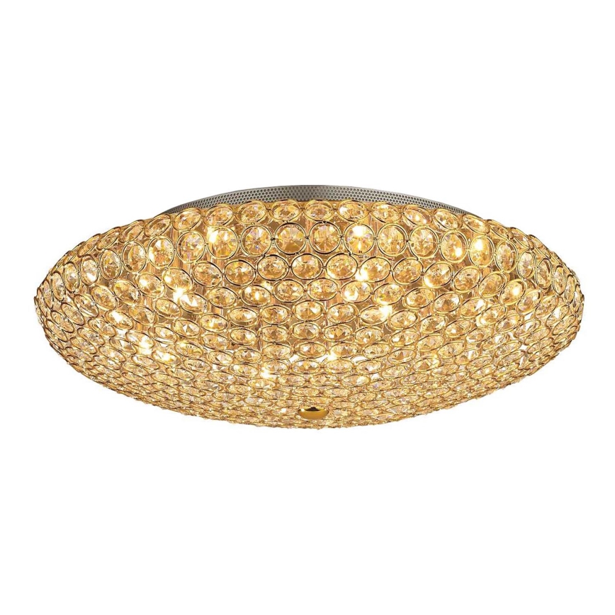 Ideal Lux - LED Kristalna stropna svjetiljka KING 9xG9/3W/230V pr. 53,5 cm zlatna