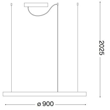 Ideal Lux - LED Luster na sajli ORACLE LED/55W/230V pr. 90 cm crna