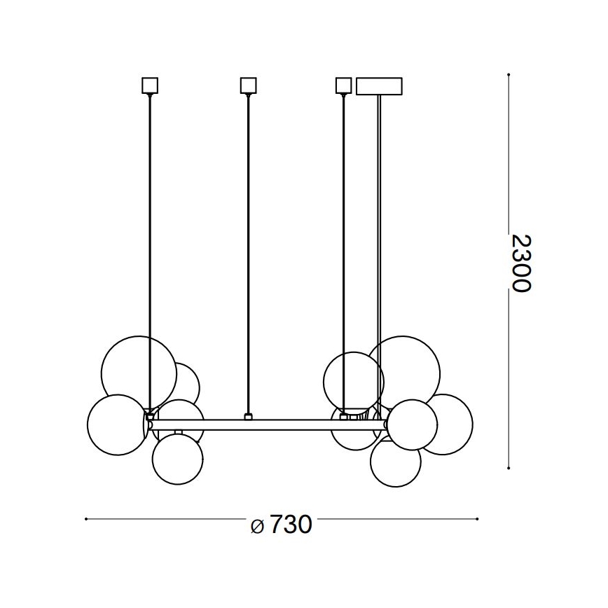 Ideal Lux - LED Luster na sajli PERLAGE 11xG9/3W/230V crna