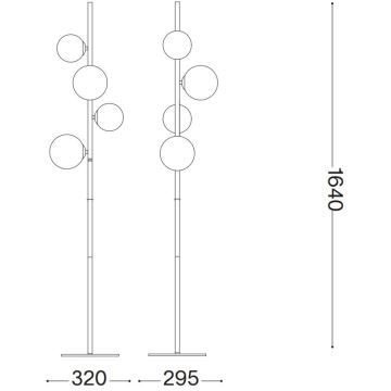 Ideal Lux - LED Podna lampa PERLAGE 4xG9/3W/230V crna