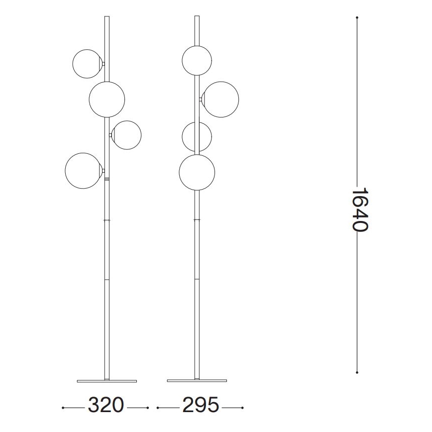 Ideal Lux - LED Podna lampa PERLAGE 4xG9/3W/230V crna