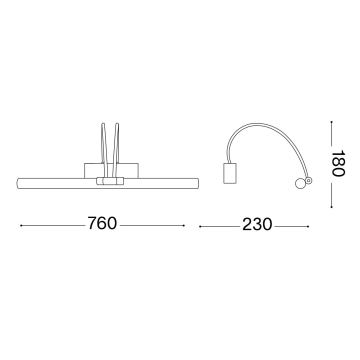 Ideal Lux - LED Svjetiljka za slike BOW LED/8W/230V 76 cm zlatna