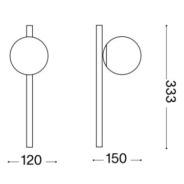 Ideal Lux - LED Zidna svjetiljka BINOMIO 1xG9/3W/230V zlatna