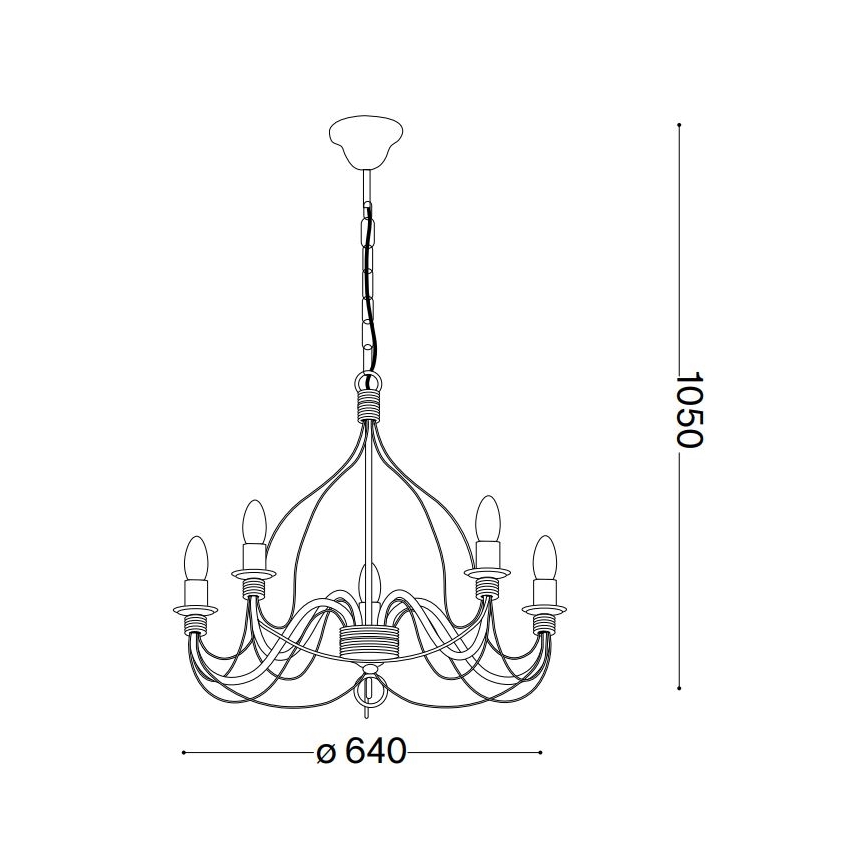 Ideal Lux - Luster na lancu CORTE 5xE14/40W/230V