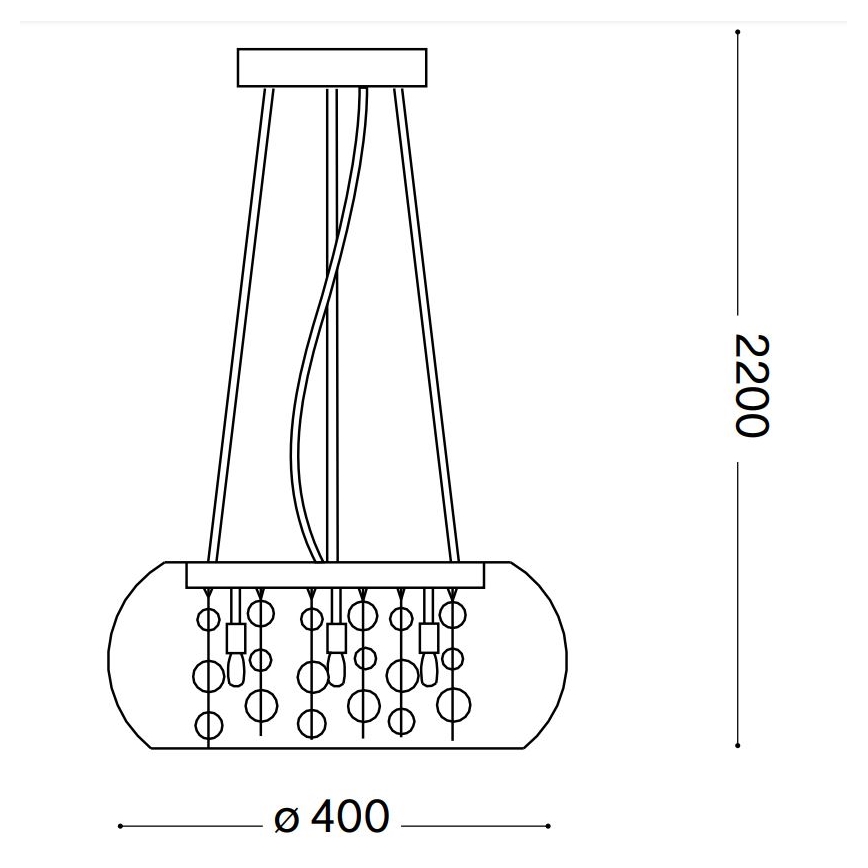 Ideal Lux - Luster na sajli AUDI 5xG9/40W/230V prozirna