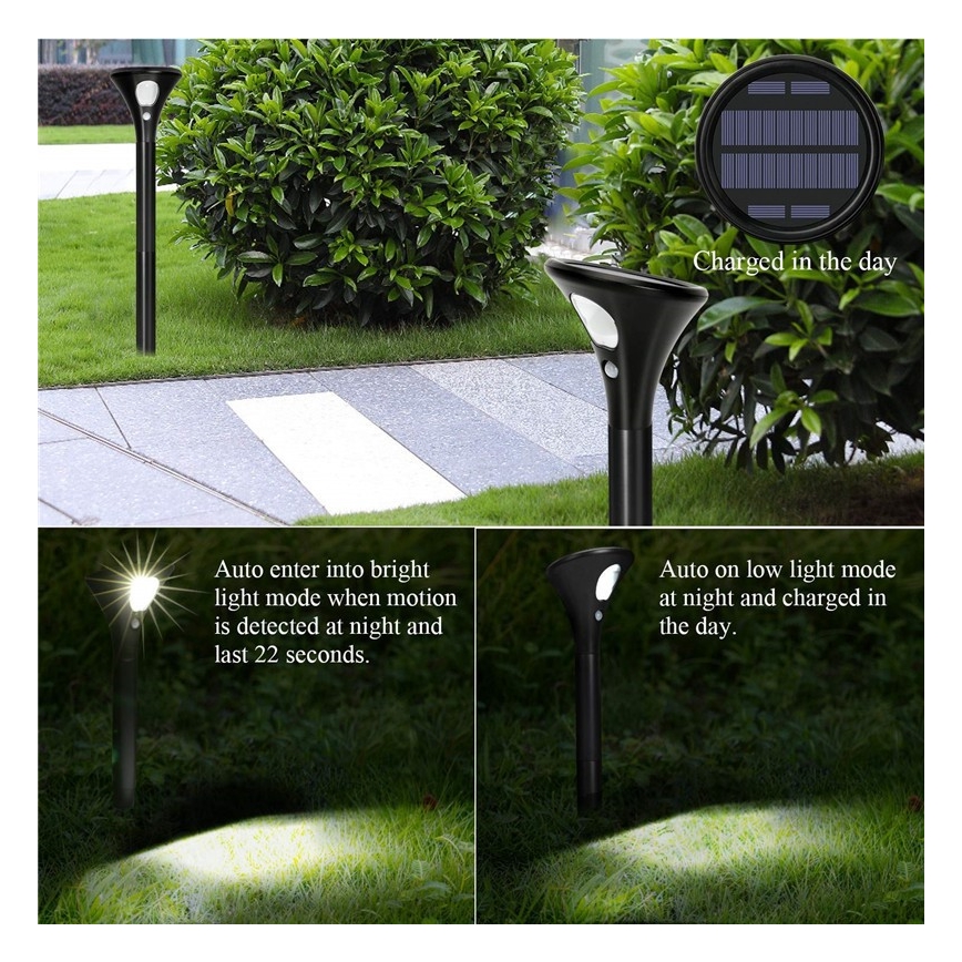 LED Solarna lampa sa senzorom LED/1W/3,7V 6000K IP65