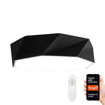 Immax NEO 07130-B80 - LED SMART Prigušiva stropna svjetiljka crna DIAMANTE LED/60W/230V + daljinski upravljač 80cm Tuya ZigBee