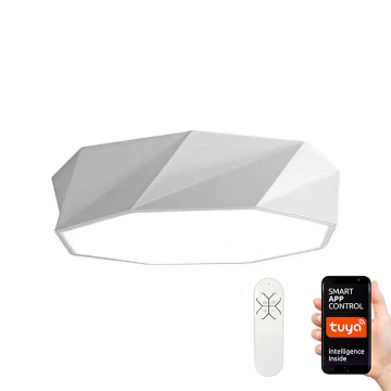 Immax NEO 07131-W60 - LED SMART Prigušiva stropna svjetiljka DIAMANTE bijela LED/43W/230V + daljinski upravljač 60cm Tuya ZigBee