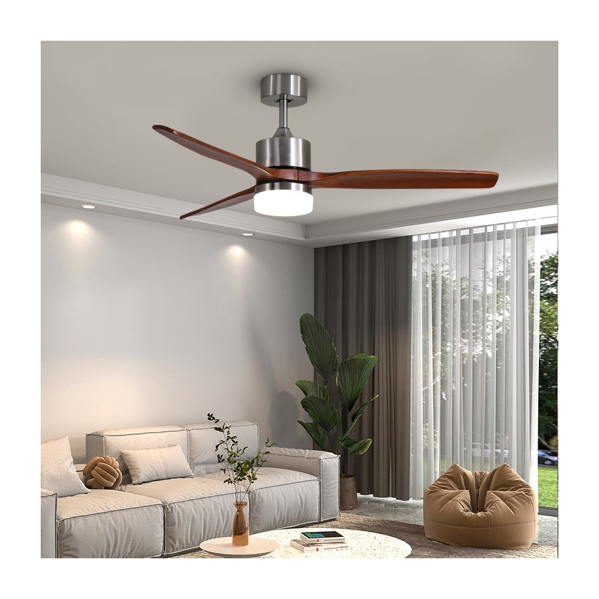 Immax NEO 07165-S - LED Stropni ventilator ELEGANTE LED/18W/230V hrast Wi-Fi Tuya + daljinski upravljač