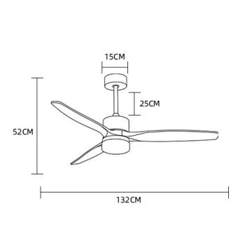 Immax NEO 07165-S - LED Stropni ventilator ELEGANTE LED/18W/230V hrast Wi-Fi Tuya + daljinski upravljač