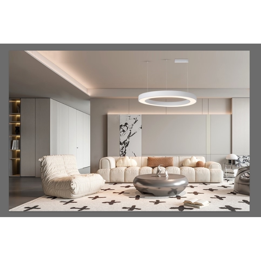 Immax NEO 07214L - LED Prigušivi luster na sajli PASTEL LED/68W/230V 2700-6500K bijela 95 cm Tuya + daljinski upravljač