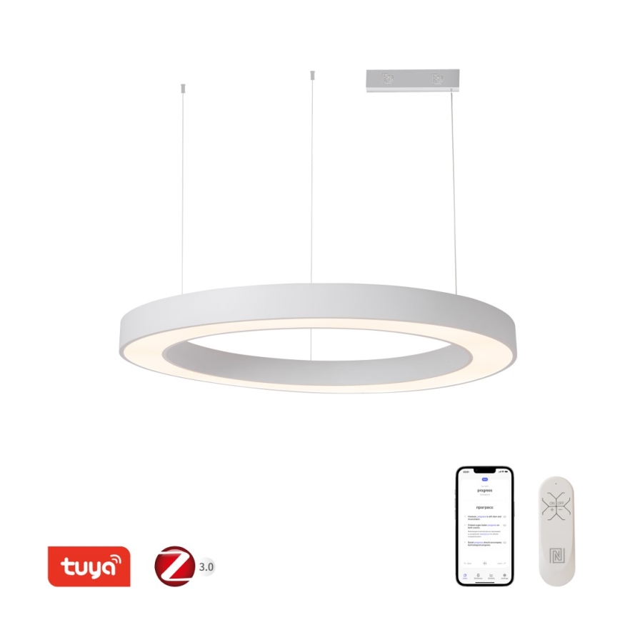 Immax NEO 07214L - LED Prigušivi luster na sajli PASTEL LED/68W/230V 2700-6500K bijela 95 cm Tuya + daljinski upravljač