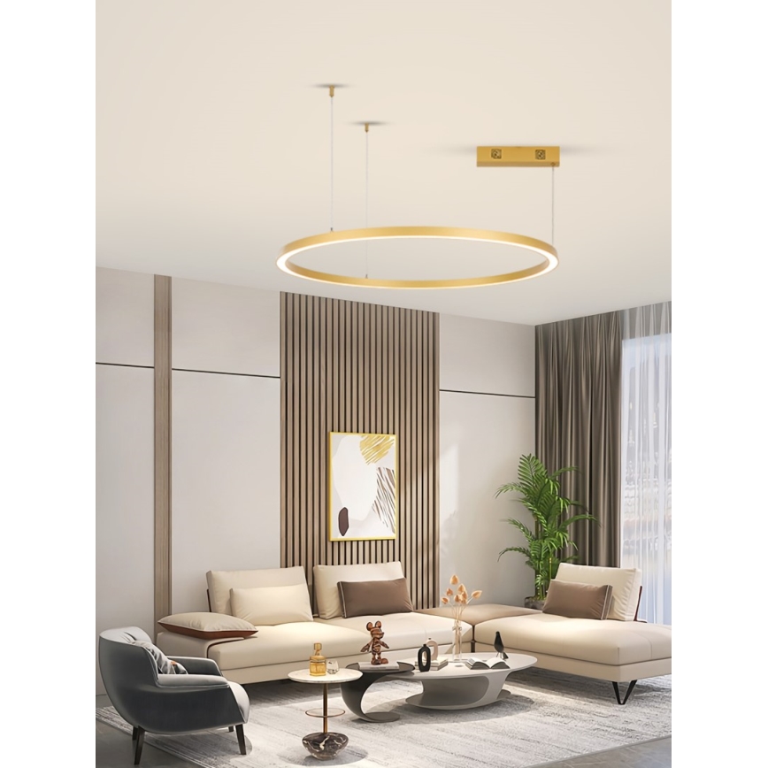 Immax NEO 07217L - LED Prigušivi luster na sajli FINO LED/60W/230V 80 cm zlatna Tuya + daljinski upravljač