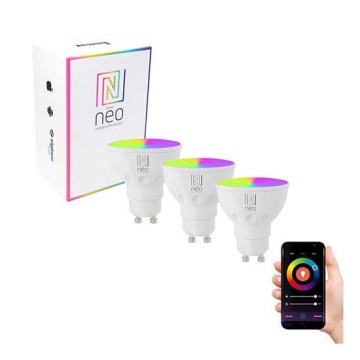 Immax NEO 07724C - SET 3x LED RGB+CCT Prigušiva žarulja GU10/6W/230V 2700K Wi-Fi Tuya