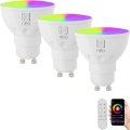 Immax NEO 07724CDO - SET 3x LED RGB+CCT Prigušiva žarulja GU10/6W/230V 2700-6500K Wi-Fi Tuya + daljinski upravljač