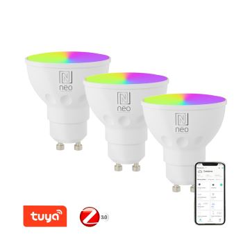 Immax NEO 07777C - SET 3x LED RGB+CCT Prigušiva žarulja GU10/4,8W/230V Tuya