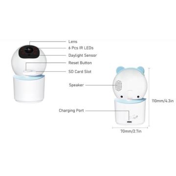 Immax NEO 07788L - Pametna kamera sa senzorom 355° 50° P/T 4MP Wi-Fi Tuya plava