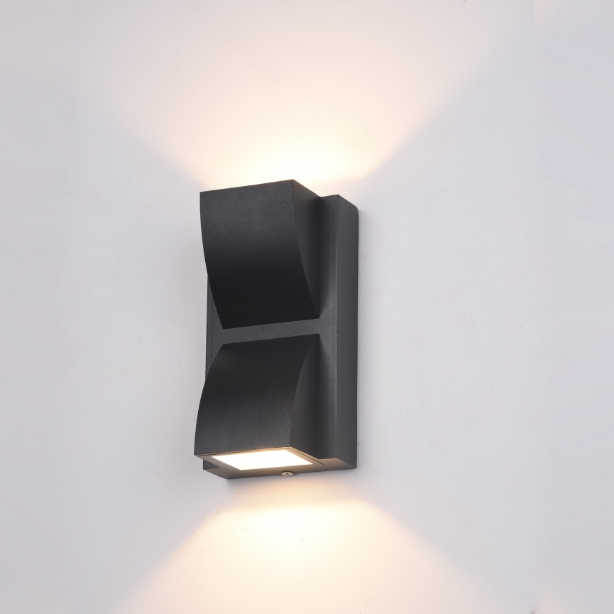 ITALUX - LED Vanjska zidna svjetiljka EDGAR 2xLED/3W/230V IP54 3000K crna