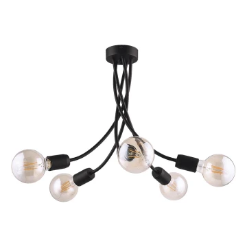 Jupiter 1640 - Viseći luster LUCE 5xE27/60W/230V crna