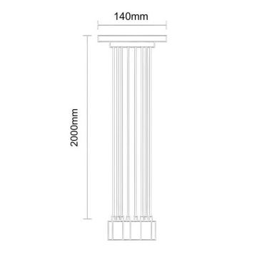 Kabel za napajanje 8xE27/60W/230V crna